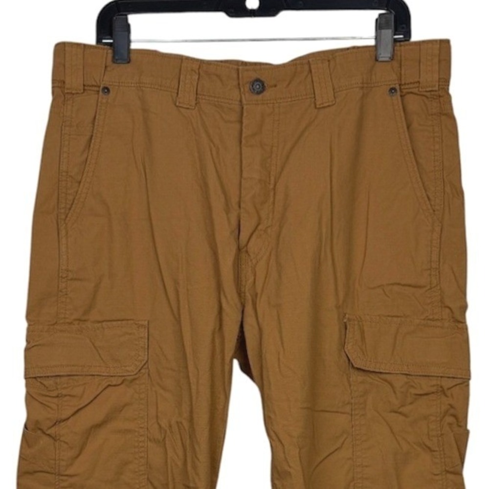 Levi's Ripstop Cargo Pants Mens 34x31 Cotton Stretch Y2K Straight Leg Brown Zip